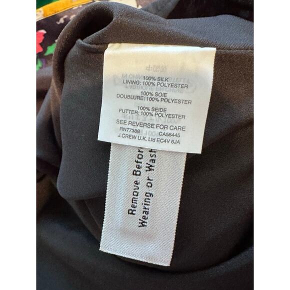 J. Crew Multicolored Brushstroke Silk Floral Abstract Sleeveless Dress Size 00 - Picture 7 of 9